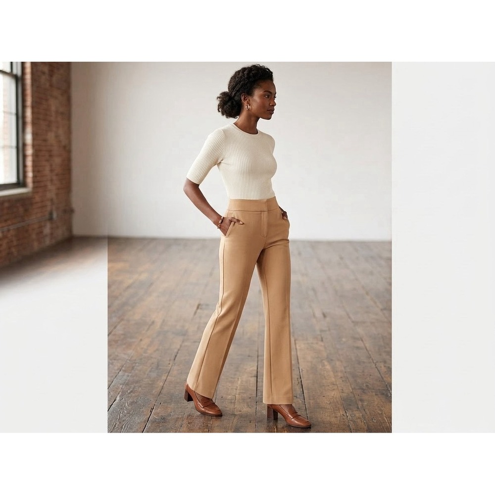 Express Columnist Boot High Rise Camel Tan Dress Pants Women's Size Medium